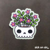 Skull Planter - Vinyl Sticker