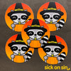 Halloween Party Raccoon - Vinyl Sticker ** ALMOST GONE! **