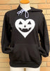 Jackolantern Heart (White) - Black Unisex Hoodie