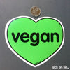 Vegan Heart (Green) - Vinyl Sticker (Large) ** 1 LEFT! **