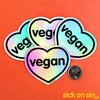Vegan Heart - Holographic Vinyl Sticker ** ALMOST GONE! **