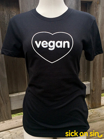 Vegan Heart (White) - Men / Women Tee