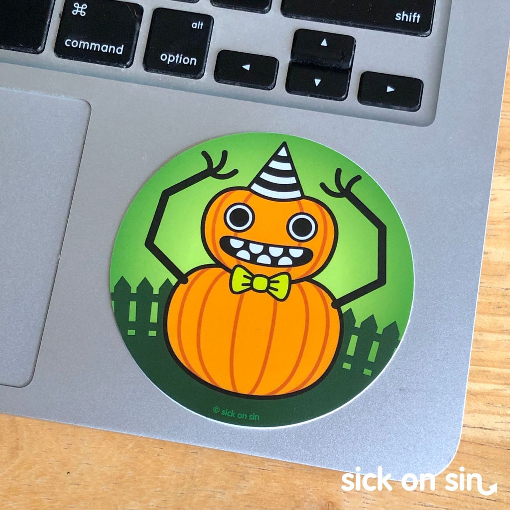 Festive Pumpkin Fiend - Vinyl Sticker