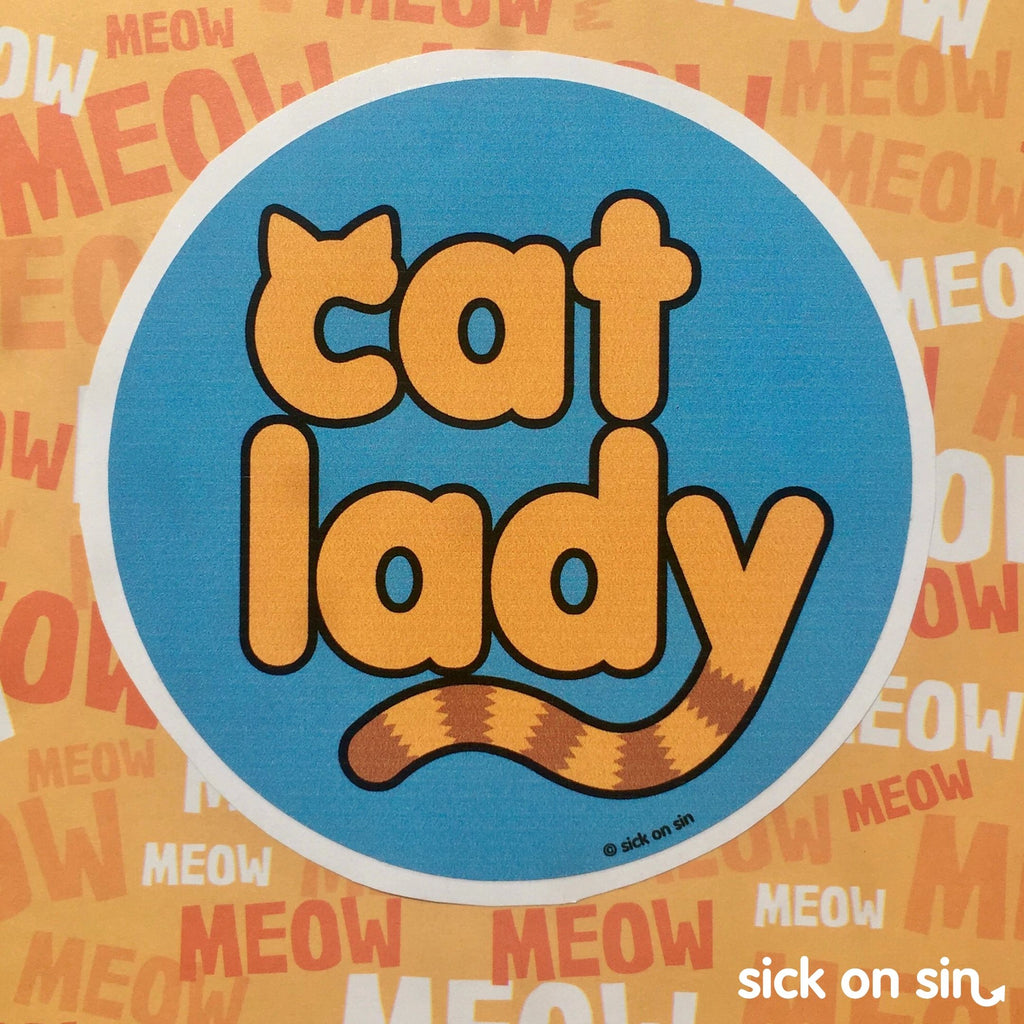 Cat Lady - Vinyl Sticker (large) ** ALMOST GONE! **