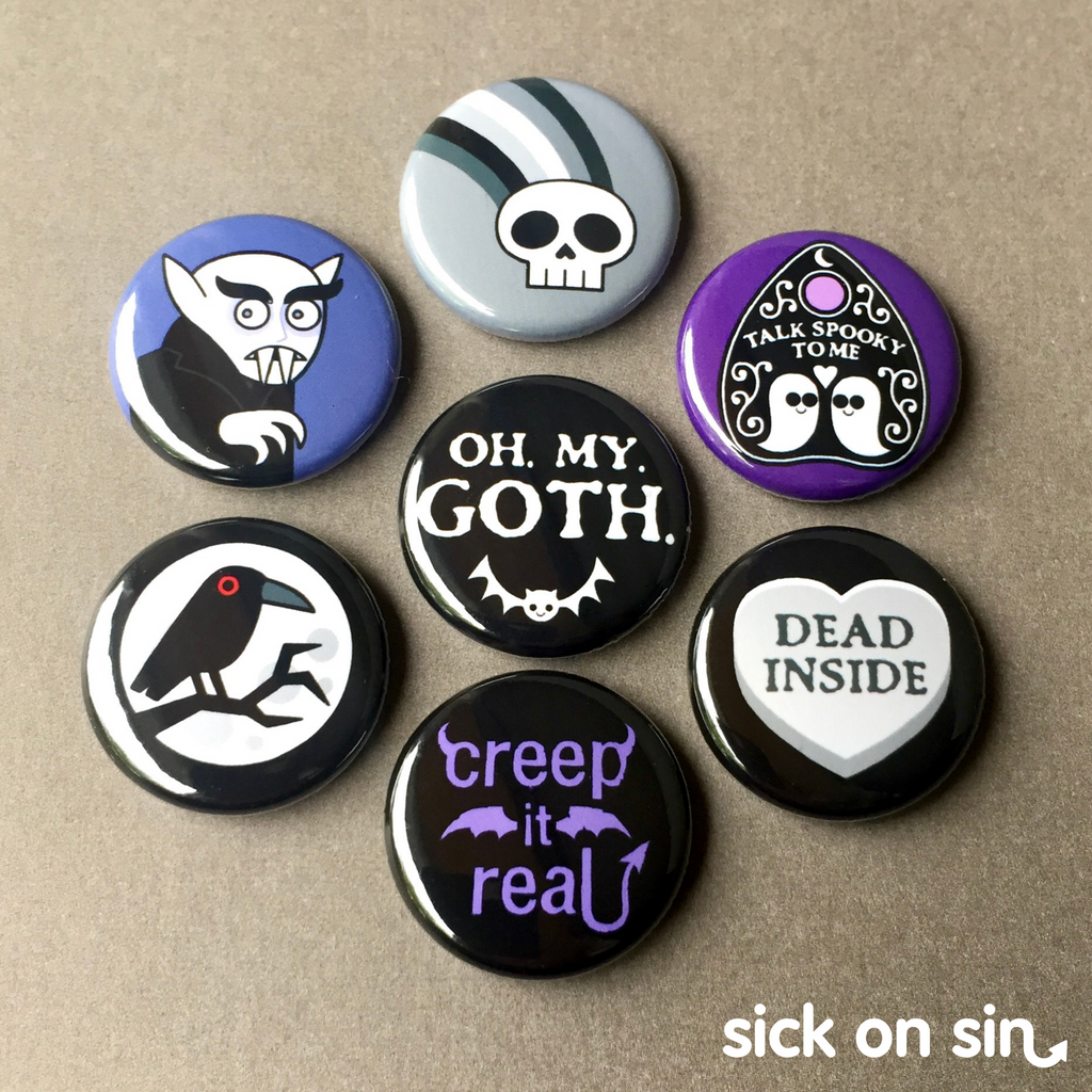 For The Love Of Goth - Button / Magnet Set