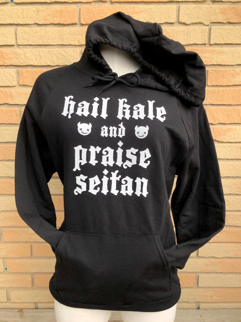 Hail Kale and Praise Seitan - Black Unisex Hoodie