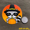Halloween Party Raccoon - Vinyl Sticker ** ALMOST GONE! **