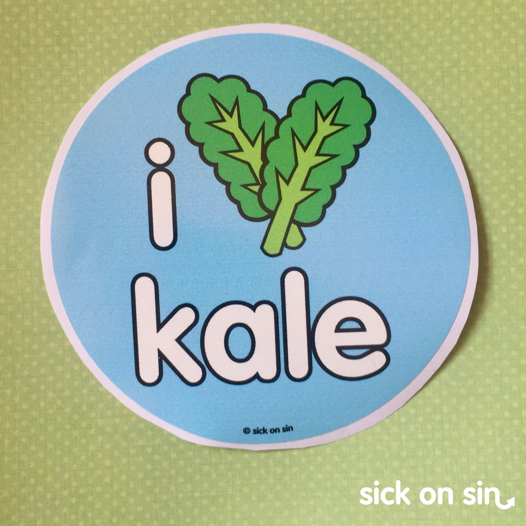 I Love Kale - Vinyl Sticker (large) ** ALMOST GONE!! **