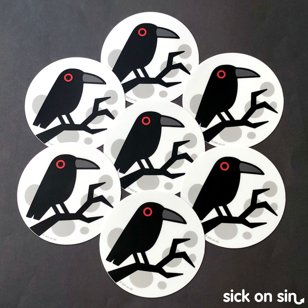Raven and Moon - Vinyl Sticker
