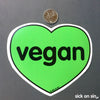 Vegan Heart (Green) - Vinyl Sticker (Large) ** ALMOST GONE! **