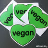 Vegan Heart (Green) - Vinyl Sticker (Large)
