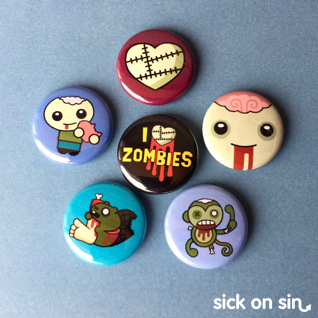 Zombie Love - Button / Magnet Set
