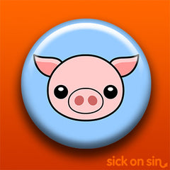 Cute Pig design by Sick On Sin on a button, magnet, keychain, etc.