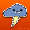Angry Cloud - Vinyl Sticker  **ALMOST GONE**