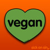 Vegan Heart (Green) - Vinyl Sticker (Large)