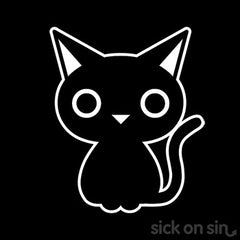 A cute original design of a Black Cat available on black kid tees by Sick On Sin